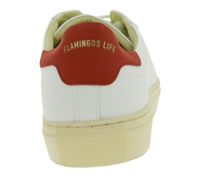 Baskets basses vegan FLAMINGOS LIFE Hampton Court pour homme, fabriquées au Portugal, blanches et rouges, écoresponsables