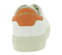 Scarpe da città sostenibili FLAMINGOS LIFE Hampton Court da donna, sneakers basse vegane, prodotte in Portogallo, bianco/arancione