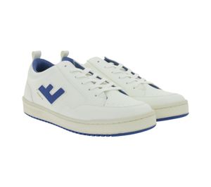 Baskets basses vegan Roland V10 pour homme, fabriquées en Espagne, blanc cassé/bleu, éco-responsables et durables