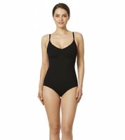 Betonender SLEEX Damen Shapewear-Bodysuit mit starken Kompressionszonen Bauchweg-Body 44025-001 Schwarz