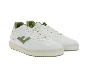 Baskets basses FLAMINGOS LIFE RETRO années 90 pour femmes et hommes, style urbain durable, fabriquées en Espagne, coloris blanc cassé/vert olive