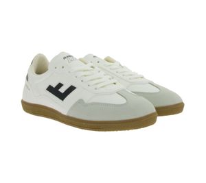 Baskets basses vegan FLAMINGOS LIFE Burela Slim pour femme et homme, fabriquées au Portugal, coloris vanille/noir