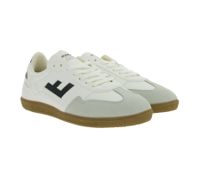 Baskets basses vegan FLAMINGOS LIFE Burela Slim pour femme et homme, fabriquées au Portugal, coloris vanille/noir