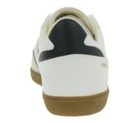 Baskets basses vegan FLAMINGOS LIFE Burela Slim pour femme et homme, fabriquées au Portugal, coloris vanille/noir