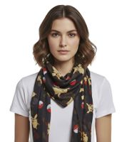 Pokémon Fan Merchandise Colorful Unisex Pokémon Scarf for Everyday Wear & Cosplay Summer Scarf SF2L7JPOK Black