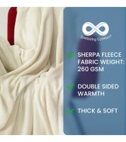 Confezione da 2 coperte reversibili in pile Sherpa Everlasting Comfort Plush, 127 x 165 cm, blu, nero, bordeaux e bianco neve