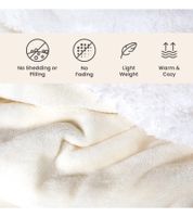 Confezione da 2 coperte reversibili in pile Sherpa Everlasting Comfort Plush, 127 x 165 cm, blu, nero, bordeaux e bianco neve