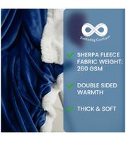 Confezione da 2 coperte reversibili in pile Sherpa Everlasting Comfort Plush, 127 x 165 cm, blu, nero, bordeaux e bianco neve