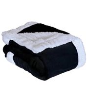Confezione da 2 coperte reversibili in pile Sherpa Everlasting Comfort Plush, 127 x 165 cm, blu, nero, bordeaux e bianco neve