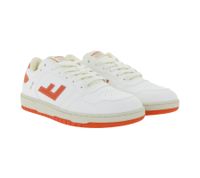 Baskets basses unisexes et écoresponsables FLAMINGOS LIFE SALINE, fabriquées au Portugal, coloris blanc/beige/rouge.