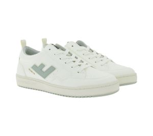 Baskets basses vegan FLAMINGOS LIFE Roland V10 pour femme et homme, coloris blanc cassé/gris, fabriquées en Espagne.