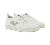 Baskets basses vegan FLAMINGOS LIFE Roland V10 pour femme et homme, coloris blanc cassé/gris, fabriquées en Espagne.