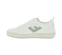 Baskets basses vegan FLAMINGOS LIFE Roland V10 pour femme et homme, coloris blanc cassé/gris, fabriquées en Espagne.