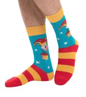 3 pares de calcetines de algodón Moustard Jack in the Box, calcetines largos a rayas, talla 20-JACK, rojo/amarillo/azul