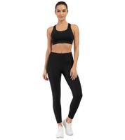 Leggings deportivos ligeros y suaves SLEEX sostenibles para mujer, con costuras planas, color negro 44051-001