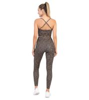 Reggiseno sportivo leggero SLEEX sostenibile da donna - Reggiseno da allenamento con cuciture piatte e stampa leopardata 44052-008 Beige/Marrone