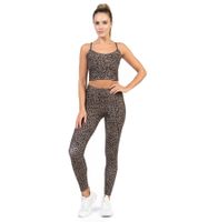 Sustainable SLEEX Lightweights Soft Leggings Women's Sports Pants with Flat Seams Training Pants 44051 Blue, Brown, Black, or Leopard Brown