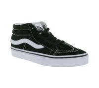Baskets montantes VANS SK-8 Mid Reissue pour femme, en cuir véritable, style rétro, idéales pour le skate, semelle gaufrée en caoutchouc VN0A391F6BT Noir/Blanc