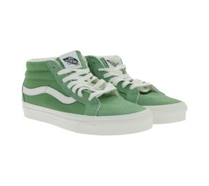 Sneakers VANS SK-8 Mid Reissure in vera pelle da donna e uomo, modello mid-top in stile old-school, scarpe da skate, suola waffle in gomma VN0A391FV0N Verde/Bianco