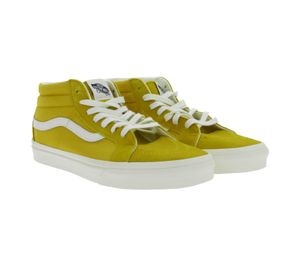 Sneakers VANS SK-8 Mid Reissure da donna e uomo in vera pelle, modello mid-top dal design old-school, scarpe da skate, suola waffle in gomma VN0A391FV0N Giallo/Bianco