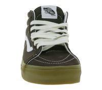 VANS SK-8 Mid Reissue Women's Genuine Leather Sneakers, Mid-Top Shoes in Old-School Design, Skate Shoes, Rubber Waffle Sole VN0A391FCHC Brown/White