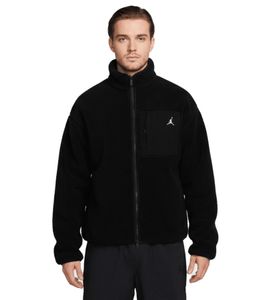 NIKE Jordan Flight Mountainside Men's Fleece Jacket with Stand-Up Collar and Chest Pocket, Fleece Jacket, Transitional Jacket FV7448-010 Black