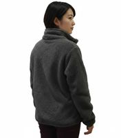 Bequeme sheepworld Damen Teddyfleece-Jacke mit gesticktem Motiv Kuschel-Jacke mit Stehkragen Sweat-Jacke Weiß oder Grau