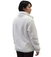 Bequeme sheepworld Damen Teddyfleece-Jacke mit gesticktem Motiv Kuschel-Jacke mit Stehkragen Sweat-Jacke Weiß oder Grau