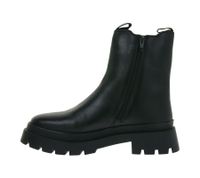 Fashionable Women's Genuine Leather Chunky Chelsea Boots with Elastic Insert 975673 Black