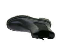 Fashionable Women's Genuine Leather Chunky Chelsea Boots with Elastic Insert 975673 Black