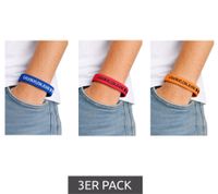 3er Pack Calvin Klein Unisex Slap-Armbänder mit "CALVIN KLEIN JEANS"-Logo Arm-Schmuck 20 cm KJJLDB850200 Rot/Orange/Blau