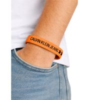 3er Pack Calvin Klein Unisex Slap-Armbänder mit "CALVIN KLEIN JEANS"-Logo Arm-Schmuck 20 cm KJJLDB850200 Rot/Orange/Blau