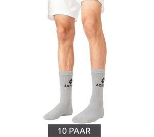 10 Paar LOTTO Sport-Socken Damen und Herren Trainings-Socken Tennis-Strümpfe Baumwoll-Socken 8986012 Grau