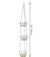 hängender The Rombs Obstkorb praktische Küchen-Etagere für Obst und Gemüse mit 3 Körben bis 15kg Holz/Schwarz