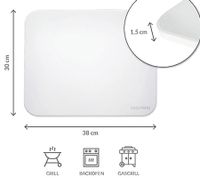 hitzebeständiges EDELMANN Pizza-Set Pizza-Stein mit Pizza-Schneider und Blech 38x30cm Schwarz/Weiß