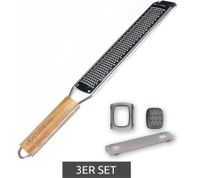 extra scharfe CUBESU Zesterreibe Küchenreibe aus rostfreiem Edelstahl inkl. Handschutz Silber