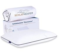 thermoregulierendes SCHLAFMEISTER Dormouse Kleinkinder Kopf-Kissen Visco-Schaum-Kissen OEKO-TEX zertifiziert 45x30x8cm Weiß