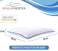 thermoregulierendes SCHLAFMEISTER Dormouse Kleinkinder Kopf-Kissen Visco-Schaum-Kissen OEKO-TEX zertifiziert 45x30x8cm Weiß