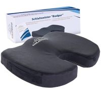 orthopädisches SCHLAFMEISTER Badger Sitz-Kissen OEKO-TEX zertifiziert Steißbein-Kissen 44x37x7cm Schwarz