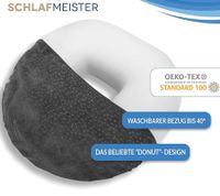 orthopädisches SCHLAFMEISTER Raccoon Sitz-Kissen OEKO-TEX zertifiziert Steißbein-Kissen Sitzring 44x42x8cm Schwarz