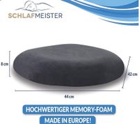 orthopädisches SCHLAFMEISTER Raccoon Sitz-Kissen OEKO-TEX zertifiziert Steißbein-Kissen Sitzring 44x42x8cm Schwarz