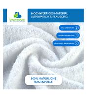 Kuschelweiches bloomborn Baby Badetücher Set Kapuzen-Handtuch mit Katzenmotiv inkl. 2x Waschhandschuh Baumwoll-Badetuch 75 x 75cm Weiß