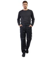 Lined PUREWORK Men's Work Trousers with 6 Pockets, Oeko-Tex Certified Thermal Trousers 8659861 Black/Gray