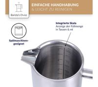 Barista’s Choice French Press Stainless Steel Coffee Maker, Double-Walled Insulated – Press Filter Coffee Maker for Aromatic Coffee, 1 Liter, Silver