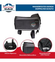 Wasserdichte Rheintastic Rahmentasche mit integriertem Handyfach bis zu 6 Zoll Fahrrad-Tasche inklusive Regenschutzhülle und Umhängegurt Schwarz