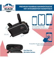 Wasserdichte Rheintastic Rahmentasche mit integriertem Handyfach bis zu 6 Zoll Fahrrad-Tasche inklusive Regenschutzhülle und Umhängegurt Schwarz