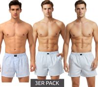 Classic 3-pack TRUE style men's boxer shorts, sustainable cotton shorts 8975684 Blue/White striped/checked