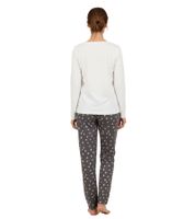 weicher sheepworld Damen Pyjama 2-teiliger Schlaf-Anzug aus Baumwolle Krönchen und Prosecco Pyjama-Set bestehend aus Ober- und Unterteil 9860552 Grau/Weiß/Bunt
