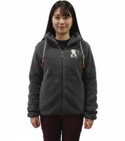 Comfortable sheepworld women's teddy fleece vest with embroidered motif, cozy jacket or pajama set with brand motifs, white or gray
