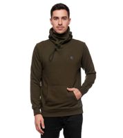 Sportlicher Hoodie für Herren mit cooler Kapuze Sweater Kapuzen-Pullover 19140 Khaki oder Grau